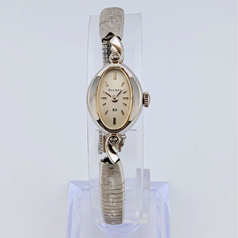 1967 Bulova 23J Manual Wind Diamond Watch 10K RGP Gold Filled Bracelet 6"